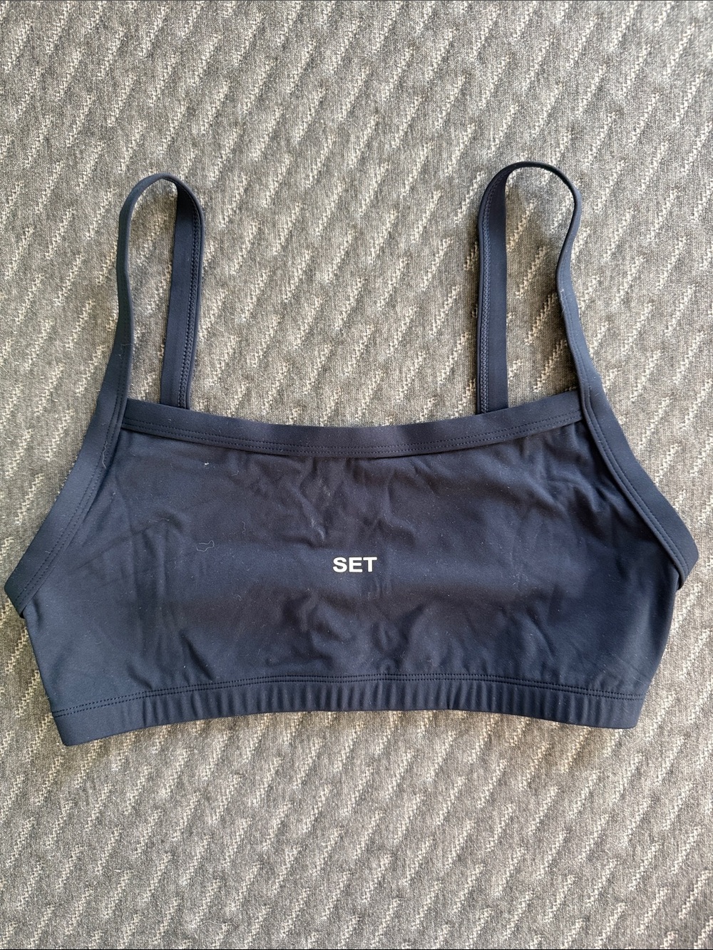 SET Active Black Slim-Strap Crop Bralette